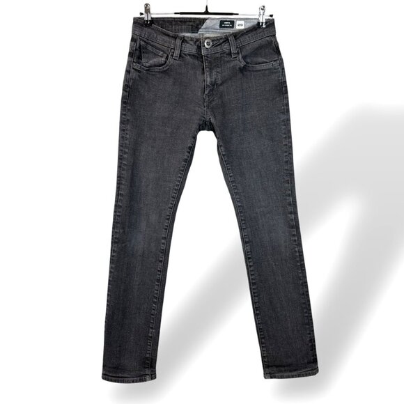 Volcom Vorta Jeans Mens Sz 29 Slim Straight Leg Stretch Faded Black Denim - Picture 1 of 13